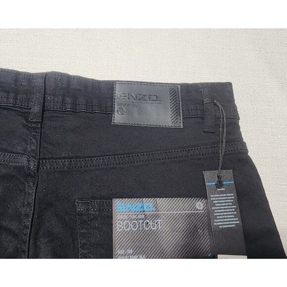 ENZO Bootcut Black Men's Dark Wash Jeans Style 989/UK.83 W34''L40'' - Picture 5 of 6